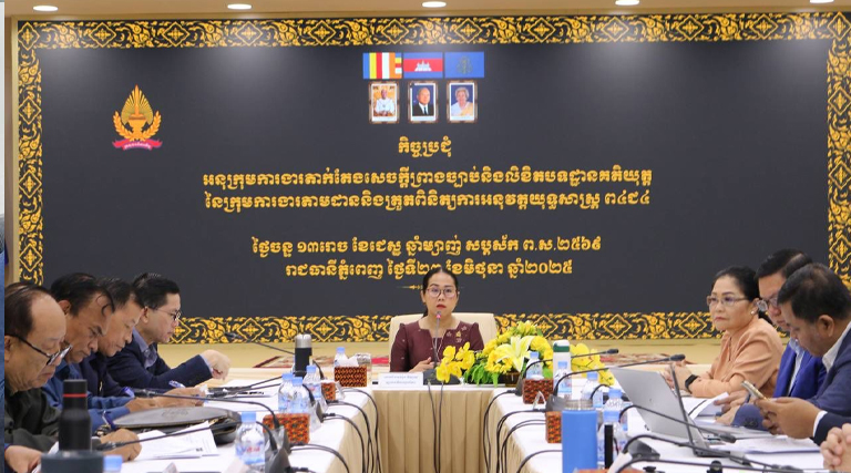 លោកជំទាវ សុខ វិឡាយ រដ្ឋលេខាធិការប្រចាំការក្រសួងអធិការកិច្ច បានដឹកនាំកិច្ចប្រជុំអនុក្រុមការងារតាក់តែងសេចក្តីព្រាងច្បាប់និងលិខិតបទដ្ឋានគតិយុត្តនៃក្រុមការងារតាមដាននិងត្រួតពិនិត្យការអនុវត្តយុទ្ធសាស្រ្តព៤ជ៤