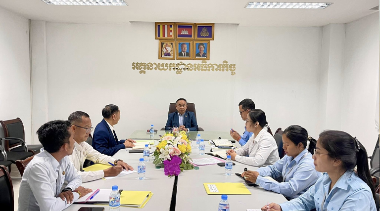 ឯកឧត្តម ចាប សុថារិទ្ធ រដ្ឋលេខាធិការក្រសួងអធិការកិច្ច និងជាប្រធានគណៈប្រតិភូអធិការកិច្ច បានអញ្ជើញដឹកនាំកិច្ចប្រជុំដើម្បីពិនិត្យវឌ្ឍនភាពការងារ និងត្រៀមលក្ខណៈរបស់គណៈប្រតិភូអធិការកិច្