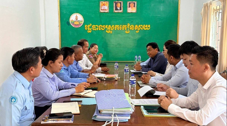 កិច្ចសហការចុះធ្វើអធិការកិច្ចនិងតាមដានការអនុវត្តច្បាប់នៅរដ្ឋបាលស្រុកកៀនស្វាយខេត្តកណ្តាល